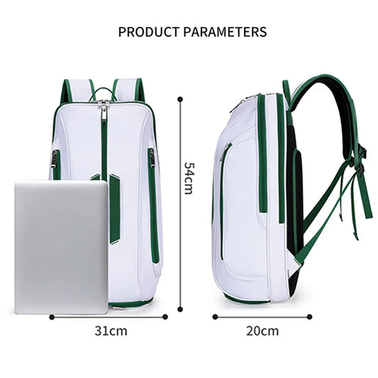 Silicone badminton tennis racket backpack with separate shoe compartment - product image