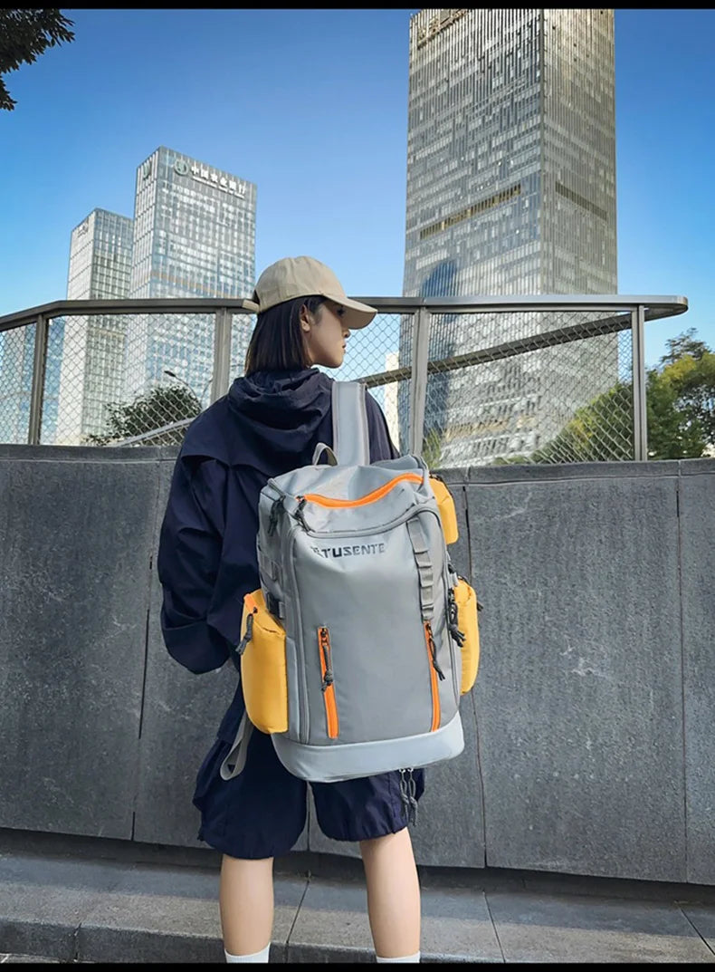 Softback large capacity outdoor laptop backpack with shoe compartment, nylon - product image