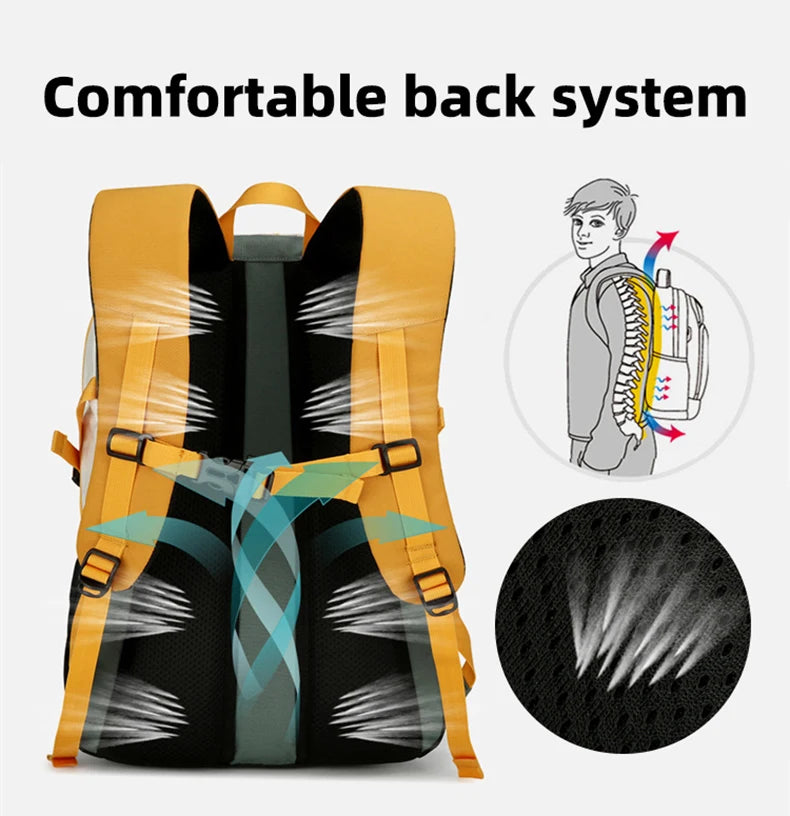 Softback lightweight travel backpack with laptop compartment, nylon - product image