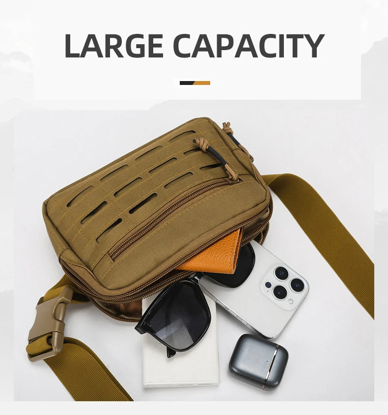 Softback molle waist bag tactical pouch with multiple carry options, nylon - product image