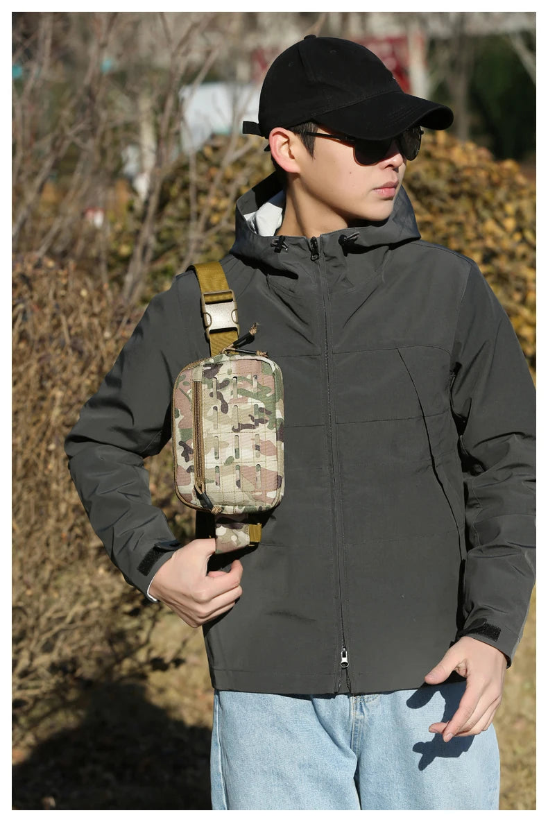 Softback molle waist bag tactical pouch with multiple carry options, nylon - product image