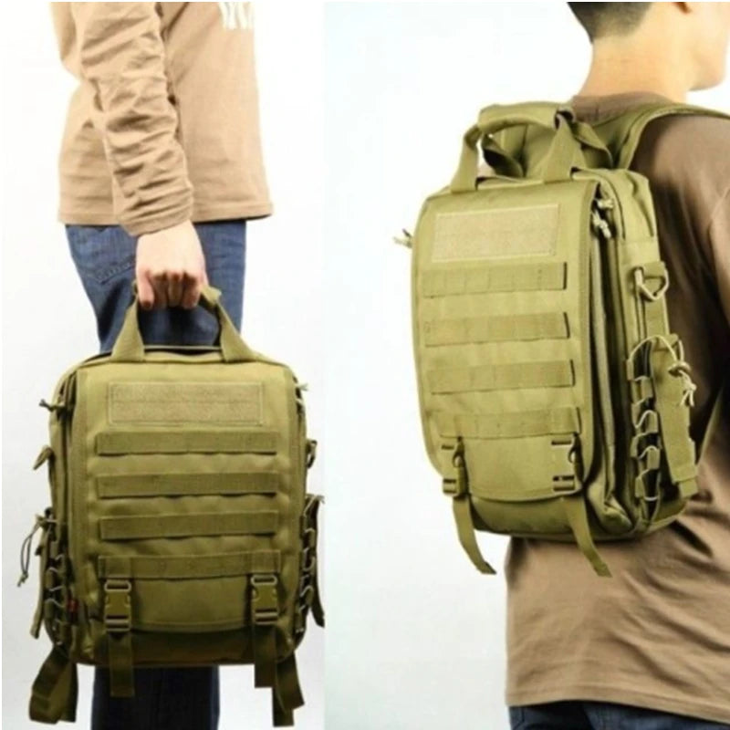 Softback tactical camo laptop shoulder bag with molle system, nylon material - product image