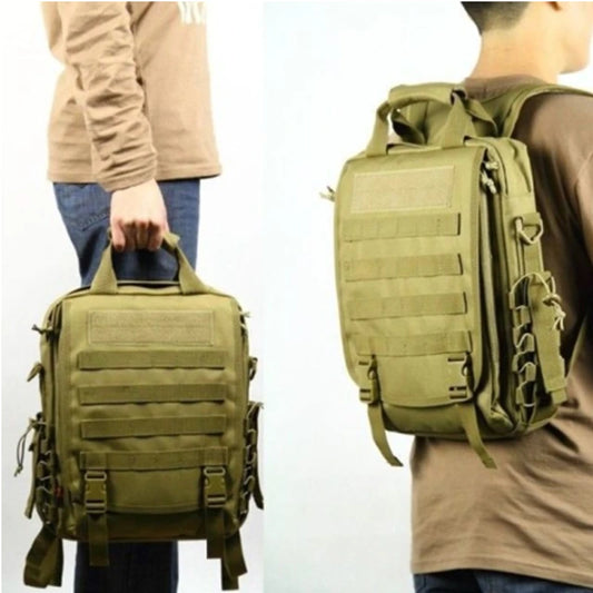 Softback tactical camo laptop shoulder bag with molle system, nylon material - product image