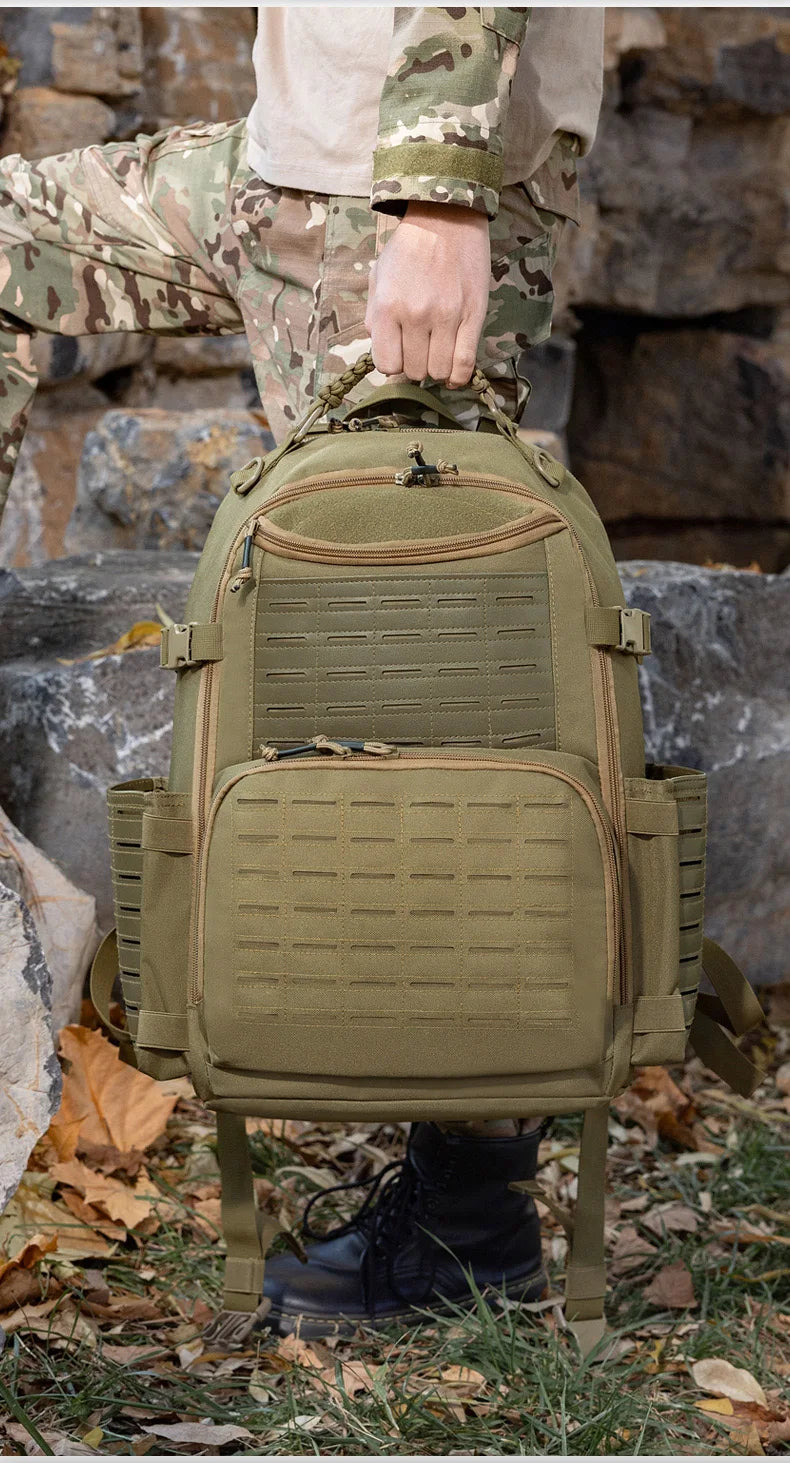 Softback tactical camouflage travel molle backpack with nylon material - product image