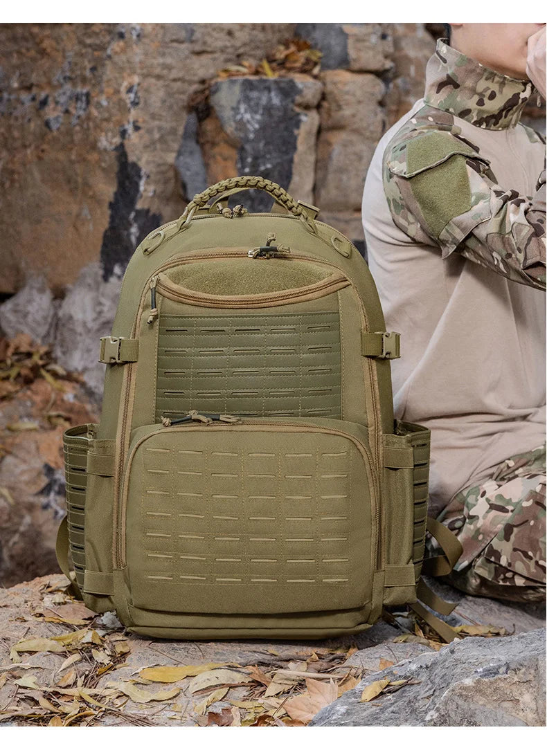 Softback tactical camouflage travel molle backpack with nylon material - product image