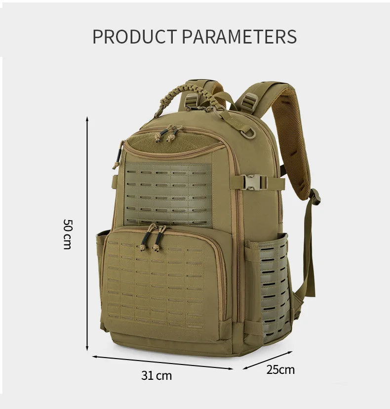 Softback tactical camouflage travel molle backpack with nylon material - product image