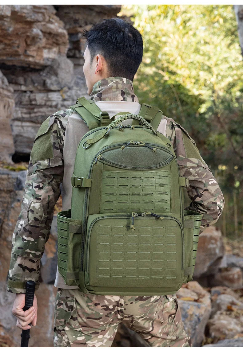 Softback tactical camouflage travel molle backpack with nylon material - product image