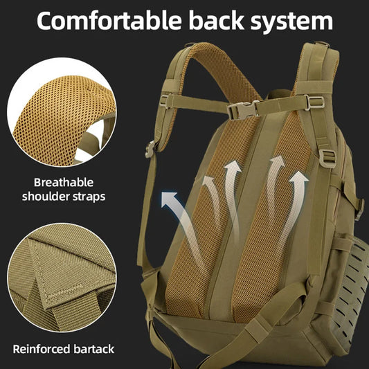 Softback tactical camouflage travel molle backpack with nylon material - product image