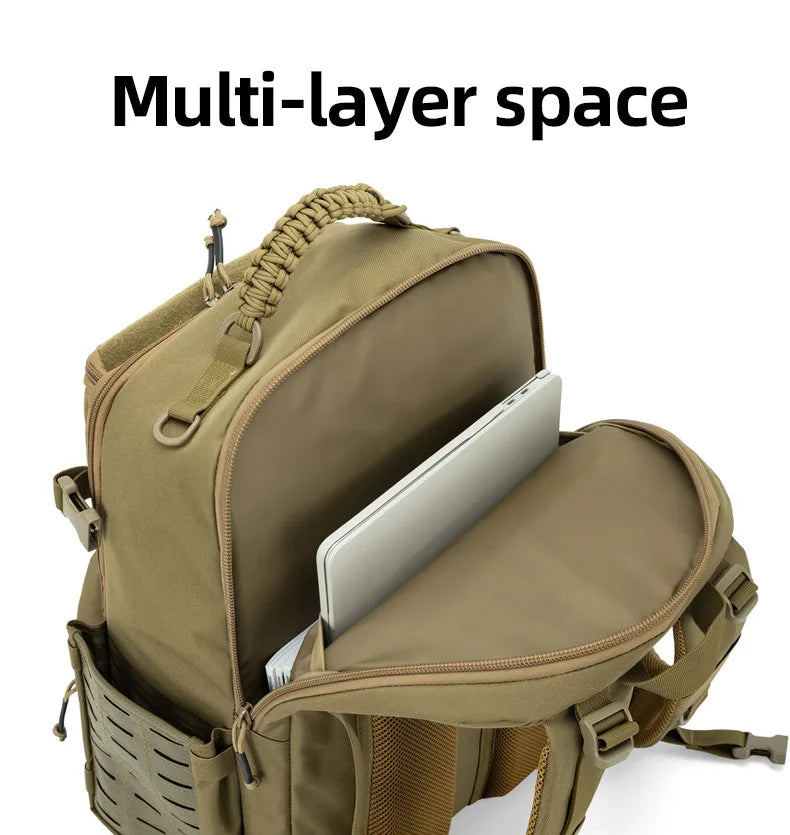 Softback tactical camouflage travel molle backpack with nylon material - product image