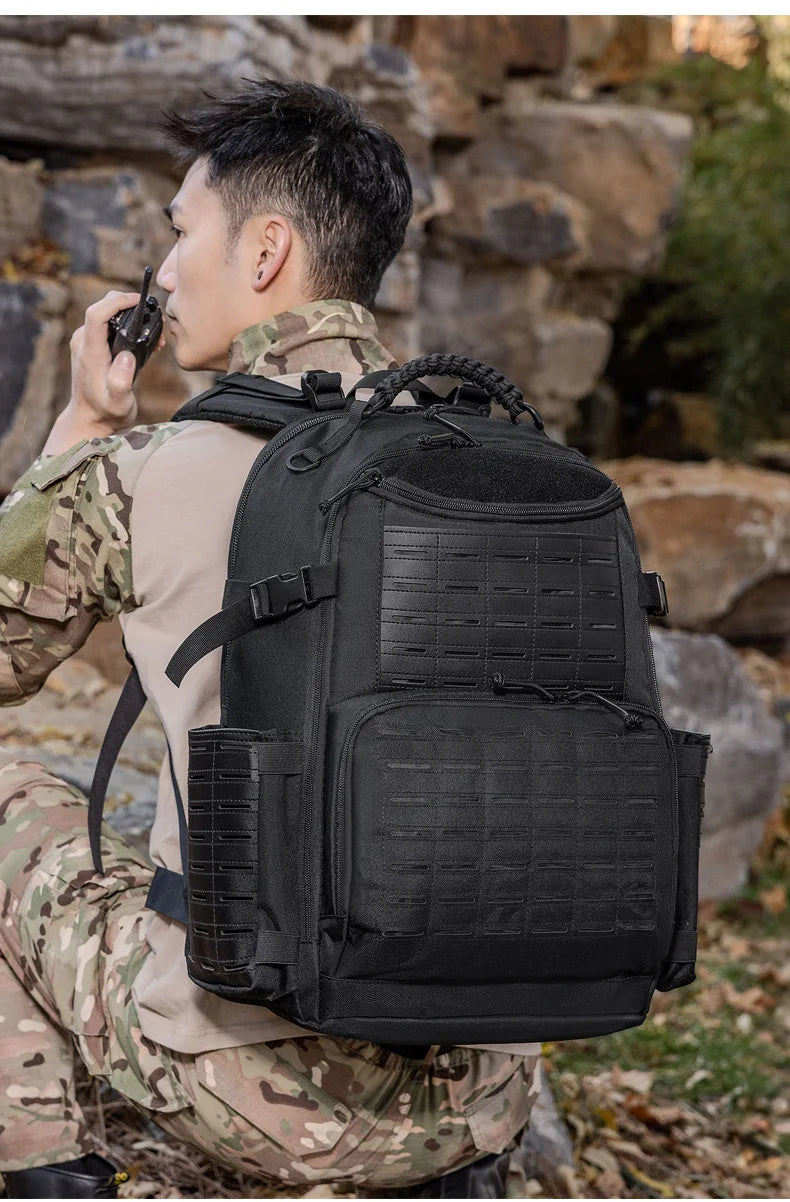 Softback tactical camouflage travel molle backpack with nylon material - product image