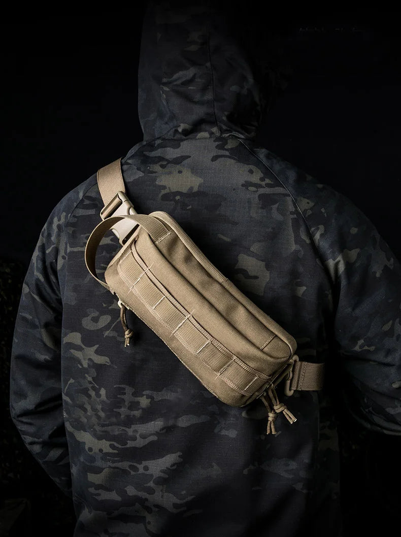 Softback tactical mobile phone waist bag with detachable shoulder strap, nylon - product image