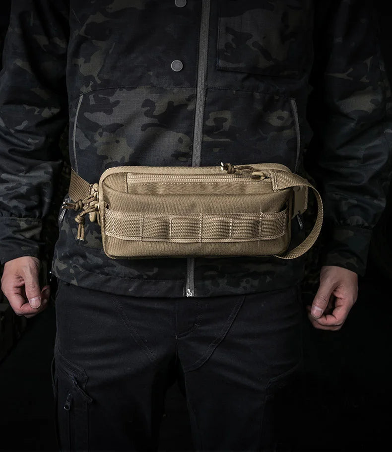 Softback tactical mobile phone waist bag with detachable shoulder strap, nylon - product image