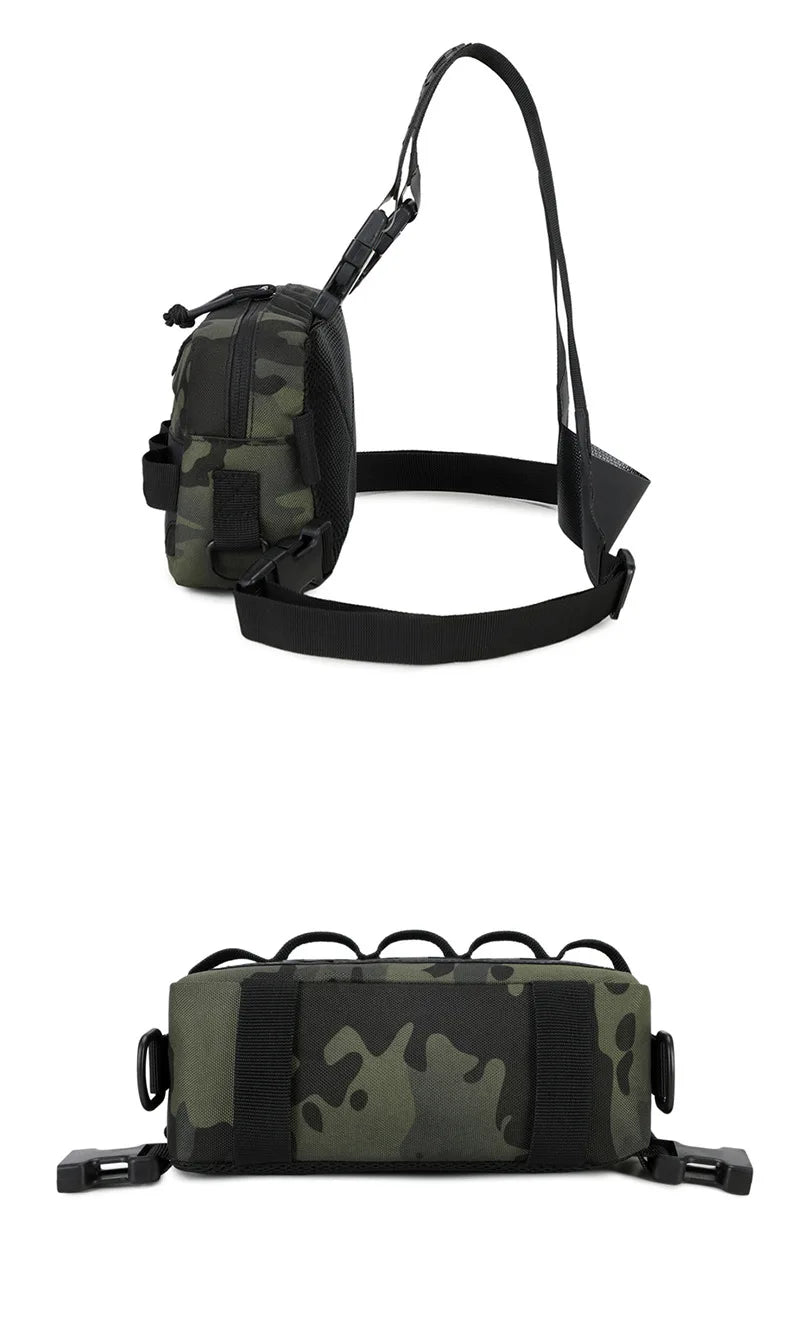 Softback tactical molle fishing lure backpack with multiple compartments, nylon - product image