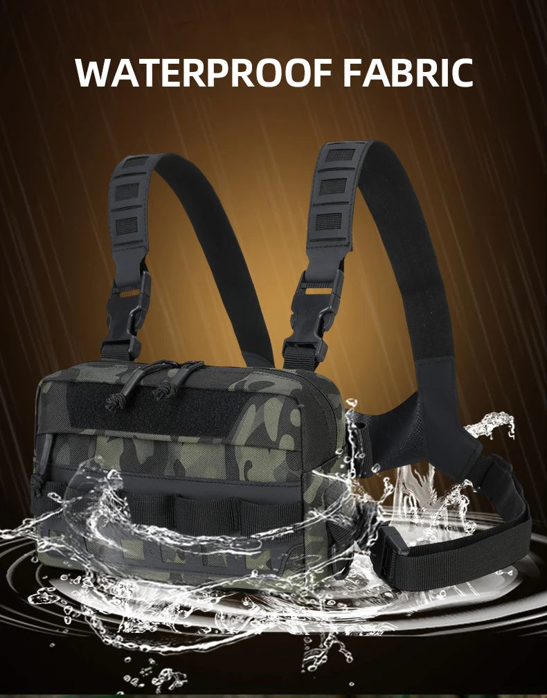 Softback tactical molle fishing lure backpack with multiple compartments, nylon - product image