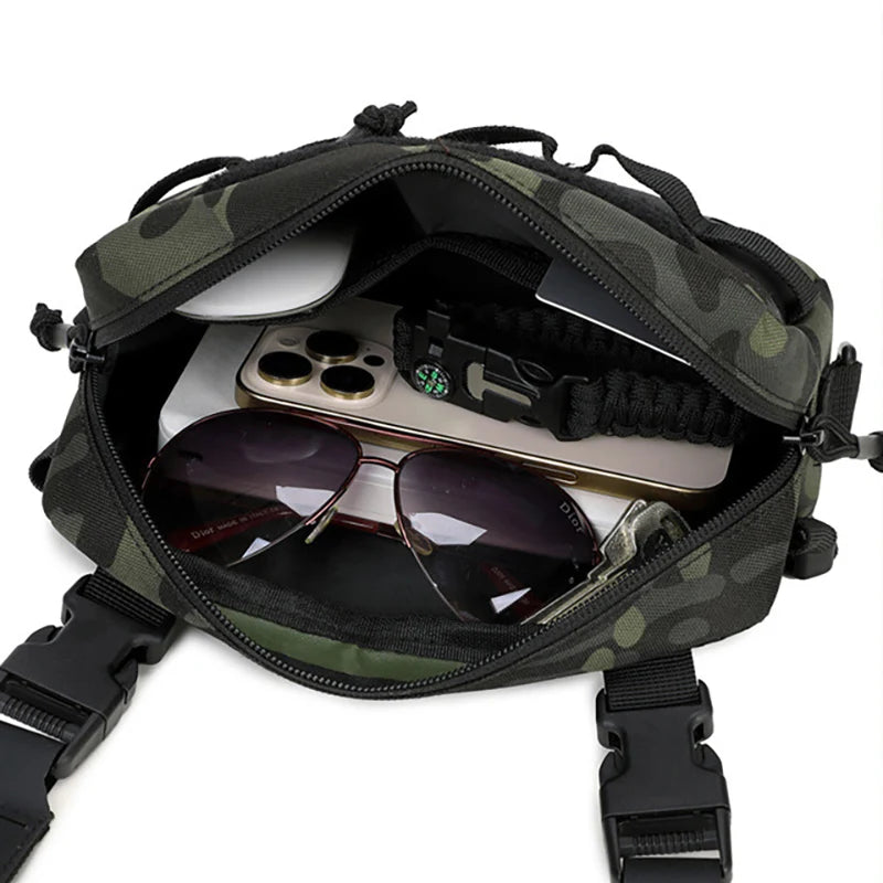 Softback tactical molle fishing lure backpack with multiple compartments, nylon - product image
