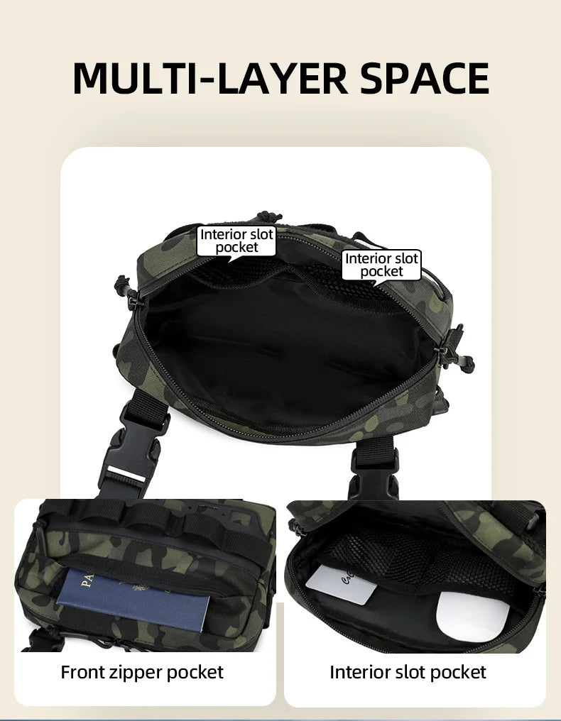 Softback tactical molle fishing lure backpack with multiple compartments, nylon - product image