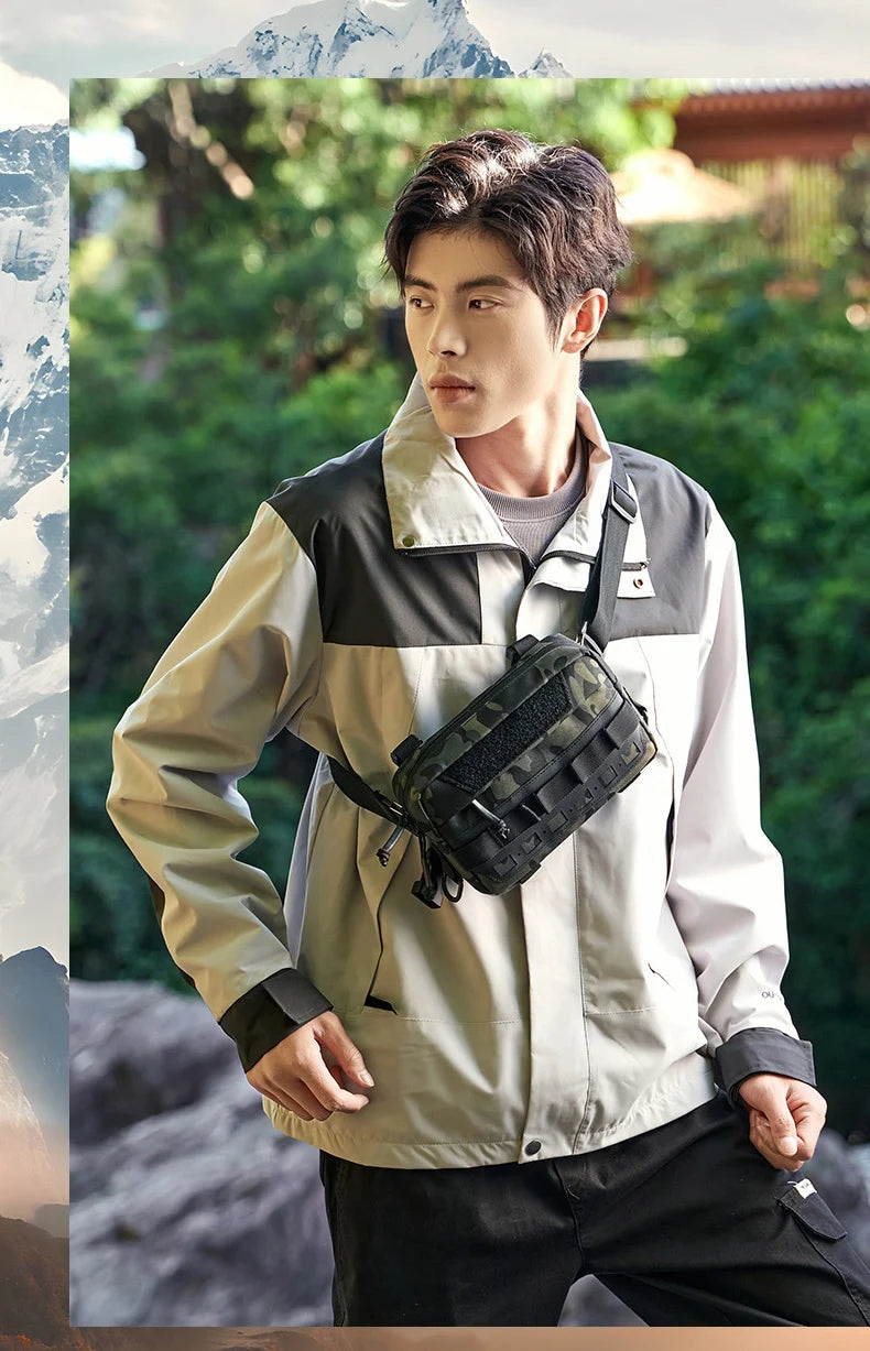Softback tactical molle fishing lure backpack with multiple compartments, nylon - product image