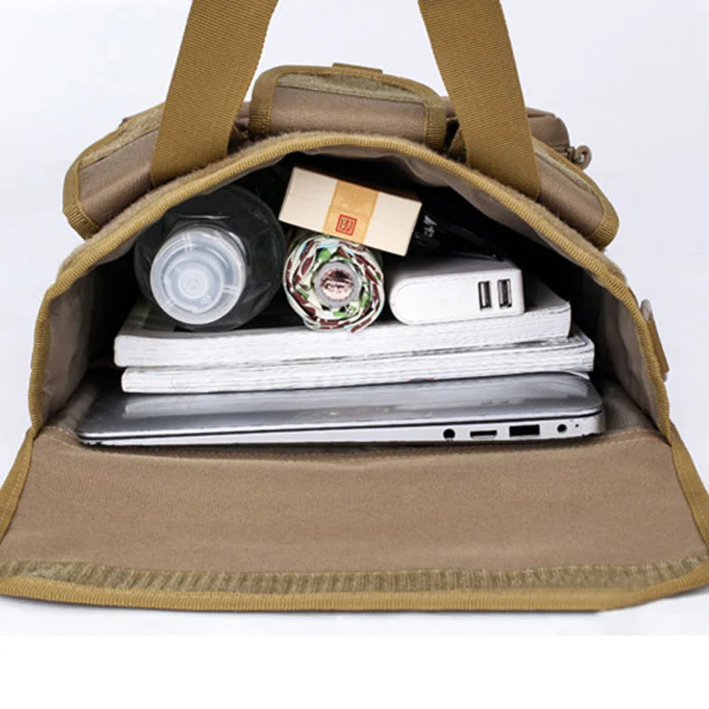 Softback tactical molle messenger shoulder bag with oxford and nylon materials - product image