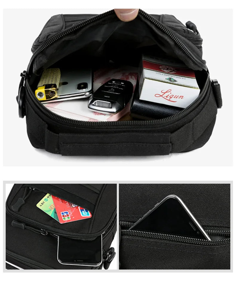 Softback tactical molle waterproof shoulder handbag with multi-compartment nylon - product image