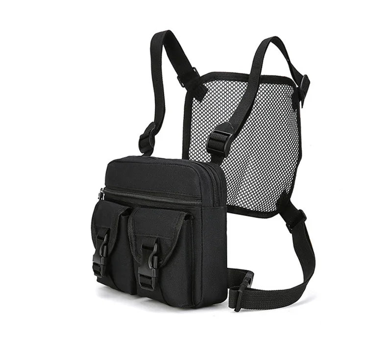 Softback tactical nylon vest bag with multi-compartment and molle system - product image