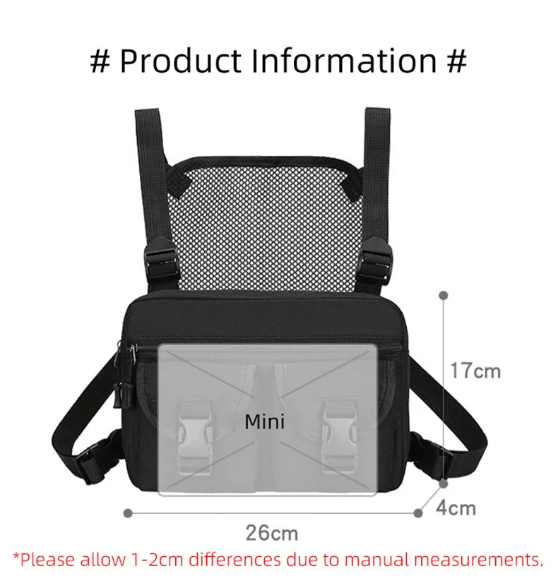 Softback tactical nylon vest bag with multi-compartment and molle system - product image