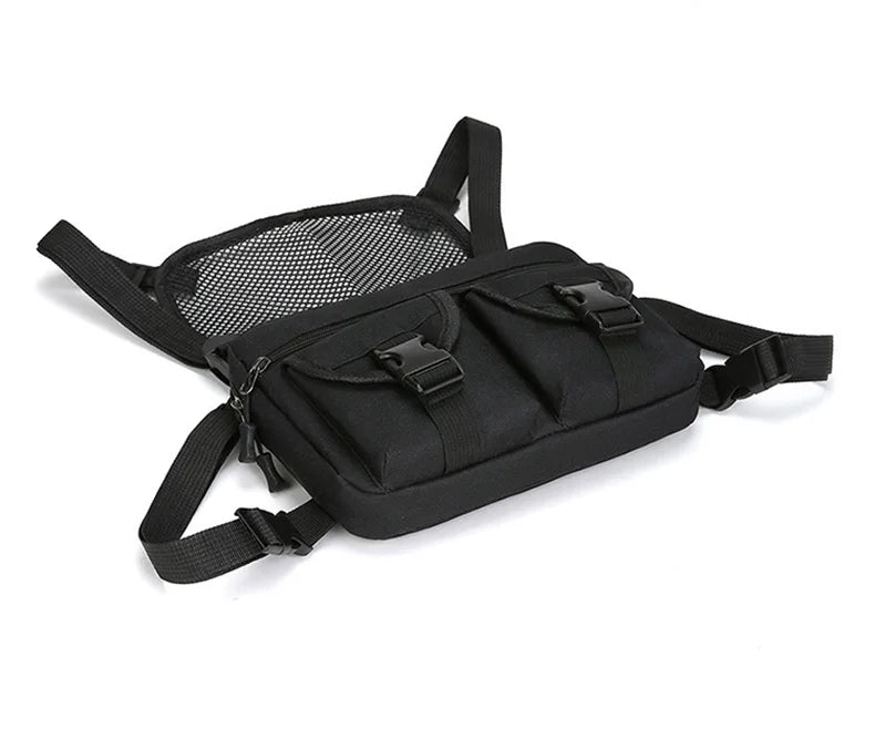 Softback tactical nylon vest bag with multi-compartment and molle system - product image