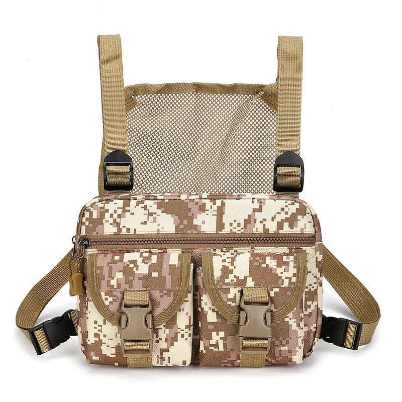 Softback tactical nylon vest bag with multi-compartment and molle system - product image