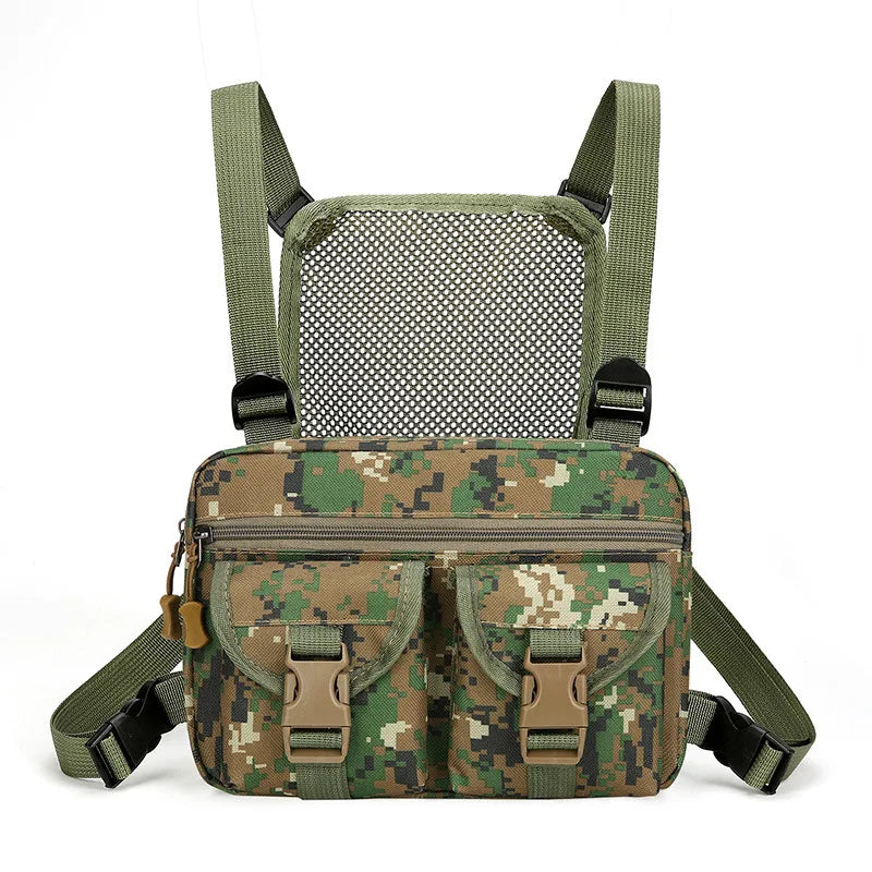 Softback tactical nylon vest bag with multi-compartment and molle system - product image