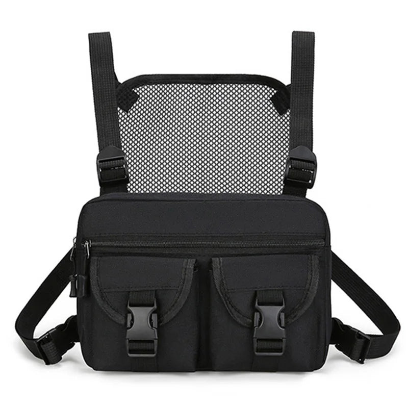 Softback tactical nylon vest bag with multi-compartment and molle system - product image