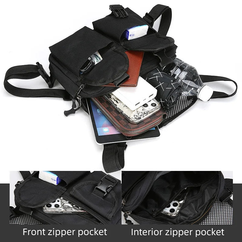 Softback tactical nylon vest bag with multi-compartment and molle system - product image