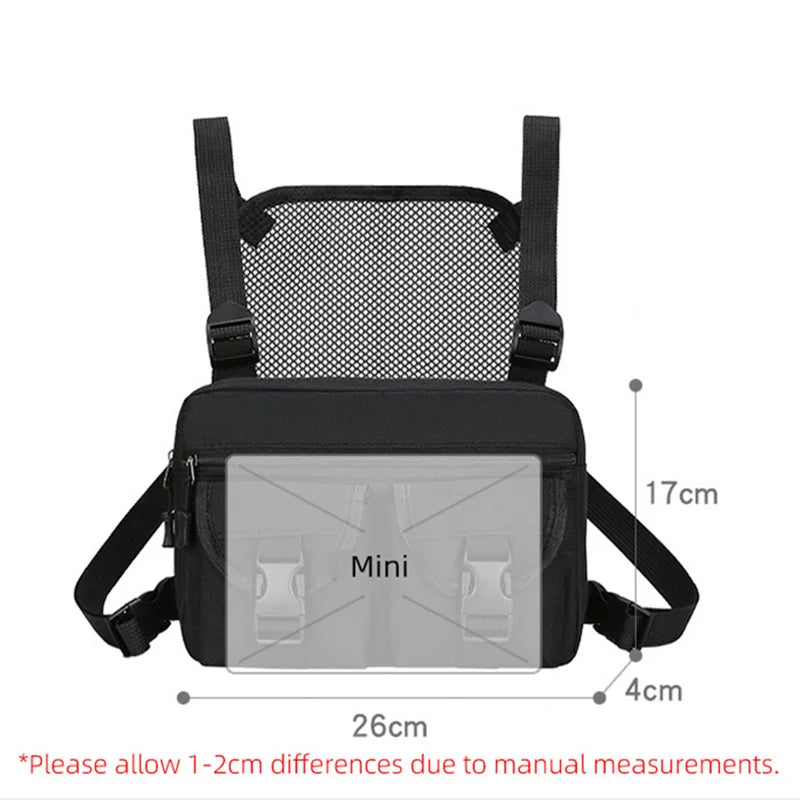 Softback tactical nylon vest bag with multi-compartment and molle system - product image