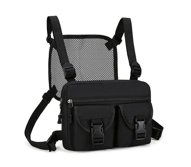 Softback tactical nylon vest bag with multi-compartment and molle system - product image