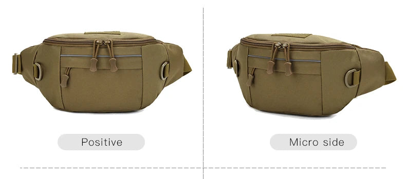 Softback tactical waist sling bag with zipper pouch, nylon material - product image