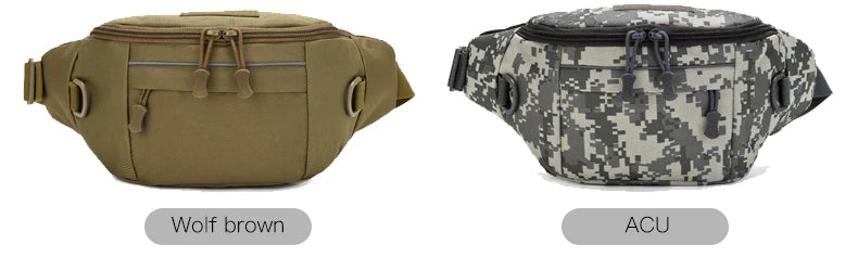 Softback tactical waist sling bag with zipper pouch, nylon material - product image