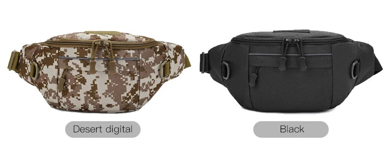 Softback tactical waist sling bag with zipper pouch, nylon material - product image