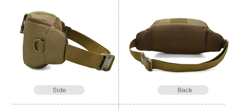 Softback tactical waist sling bag with zipper pouch, nylon material - product image
