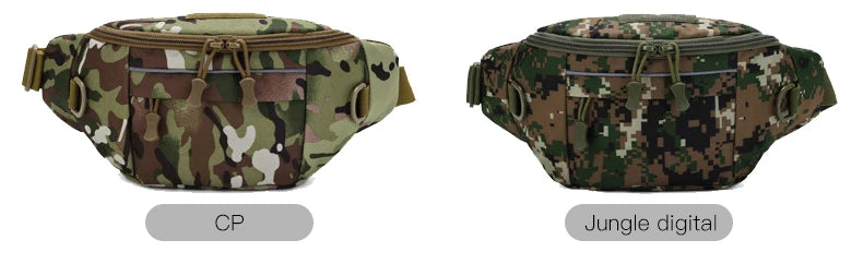 Softback tactical waist sling bag with zipper pouch, nylon material - product image
