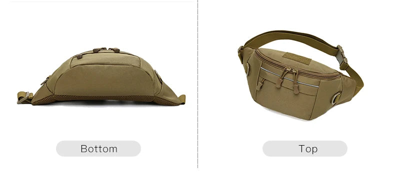 Softback tactical waist sling bag with zipper pouch, nylon material - product image