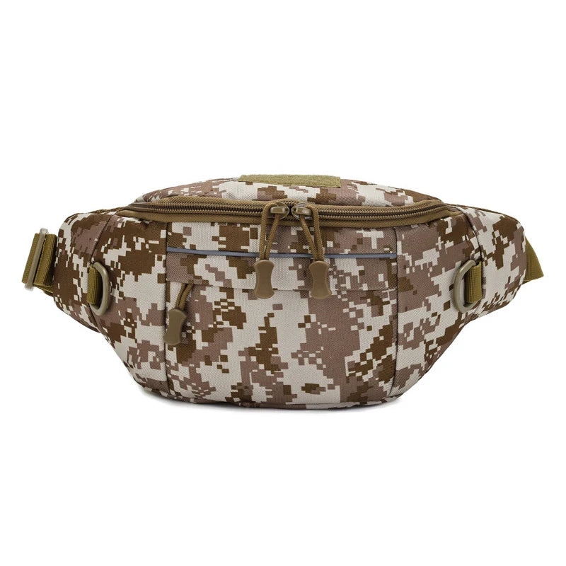 Softback tactical waist sling bag with zipper pouch, nylon material - product image