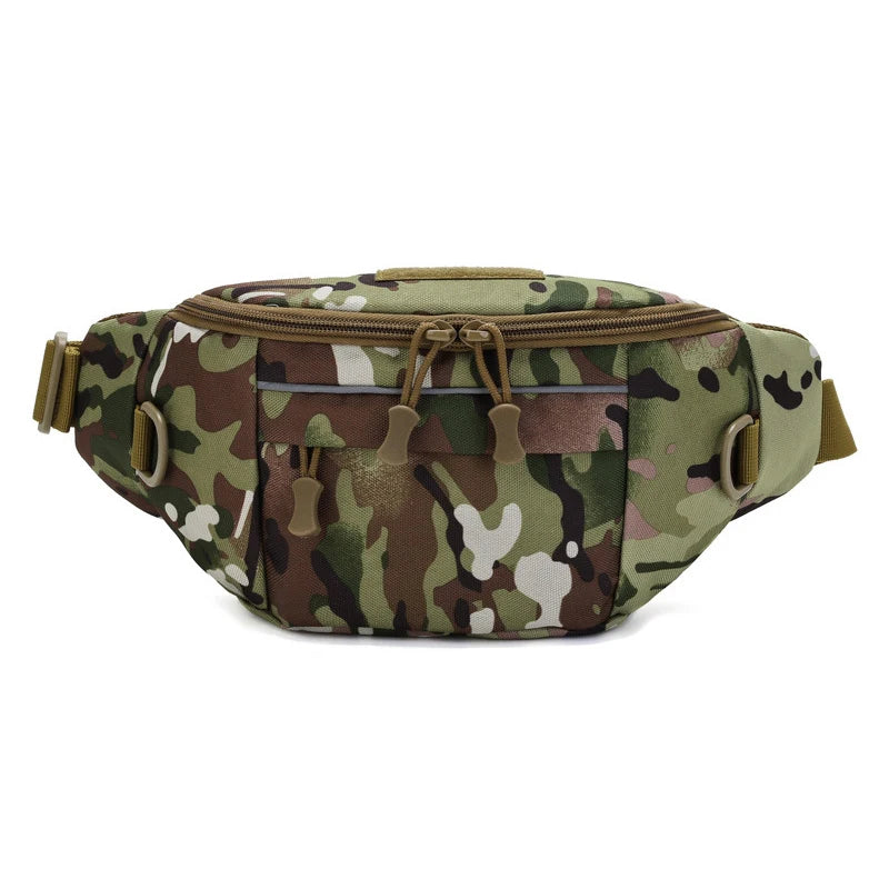 Softback tactical waist sling bag with zipper pouch, nylon material - product image