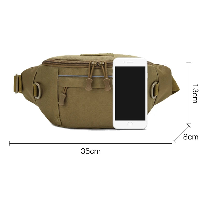 Softback tactical waist sling bag with zipper pouch, nylon material - product image
