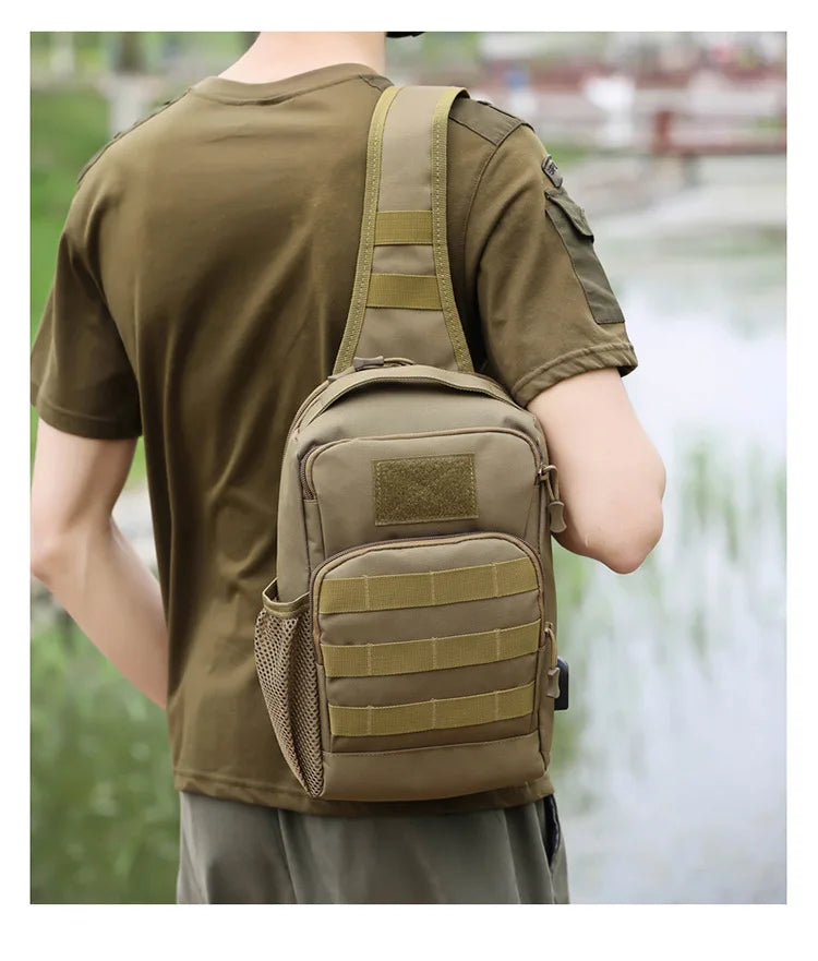 Softback usb tactical chest bag with multiple color options, nylon material - product image