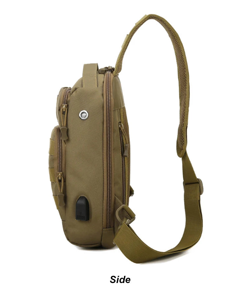 Softback usb tactical chest bag with multiple color options, nylon material - product image