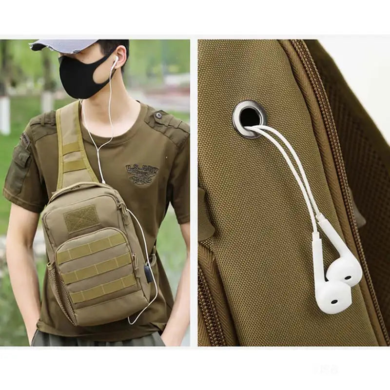 Softback usb tactical chest bag with multiple color options, nylon material - product image