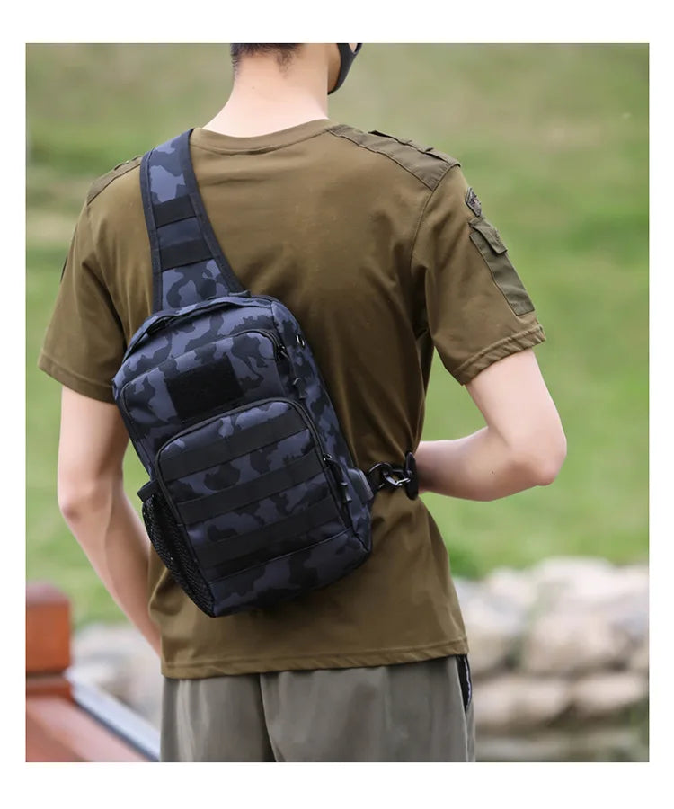 Softback usb tactical chest bag with multiple color options, nylon material - product image