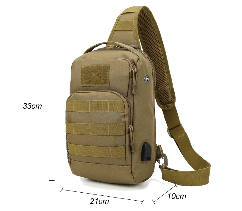 Softback usb tactical chest bag with multiple color options, nylon material - product image