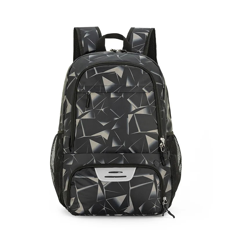 Sports backpack with shoes compartment multi-pocket water-resistant oxford fabric - product image