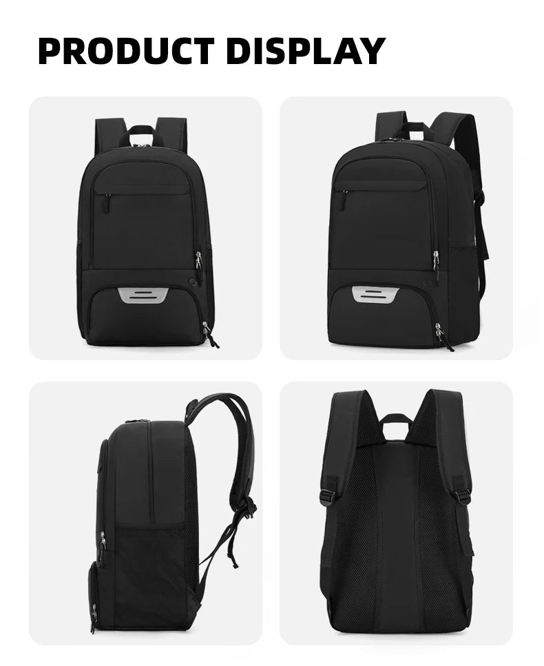 Sports backpack with shoes compartment multi-pocket water-resistant oxford fabric - product image