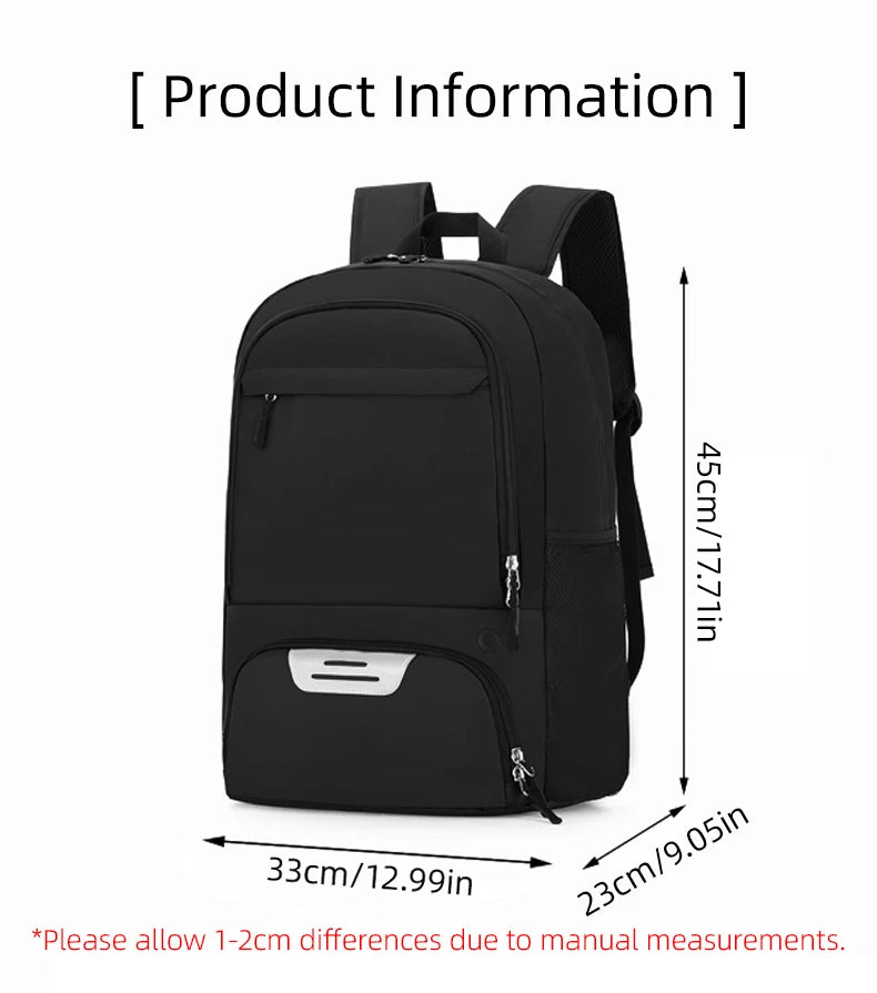 Sports backpack with shoes compartment multi-pocket water-resistant oxford fabric - product image