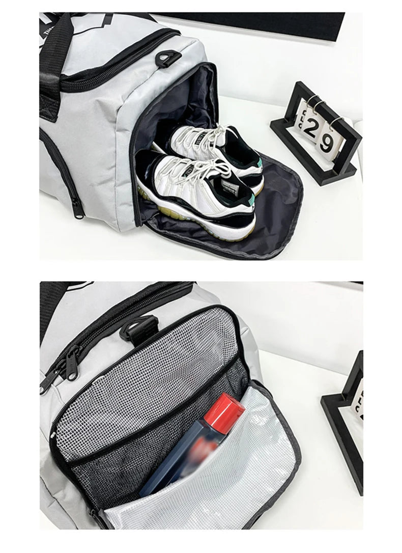 Sports backpack with shoes compartment wet dry separation gym outdoor hiking duffel - product image